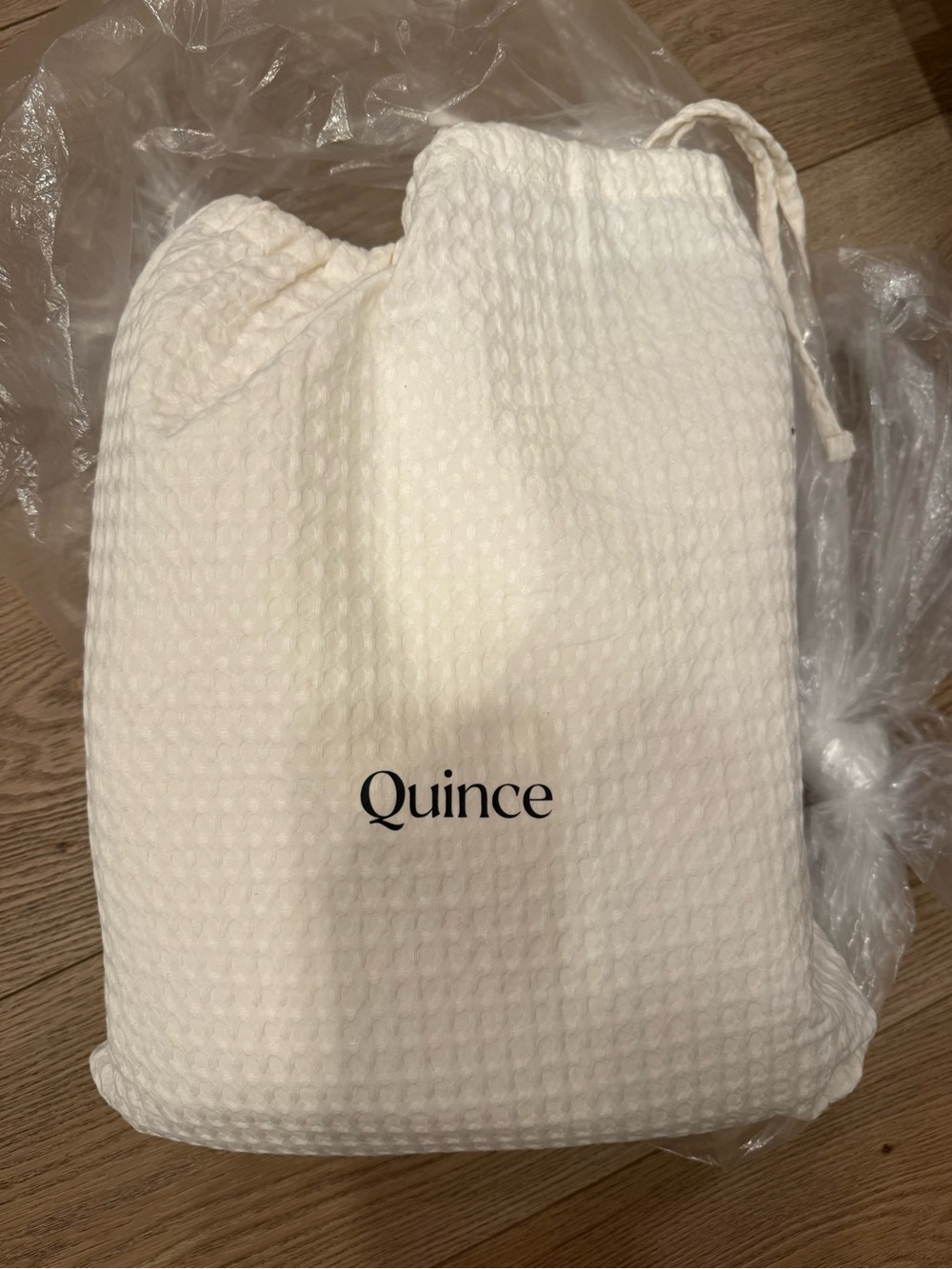 Quince Organic Luxe Honeycomb King Cal King Duvet Cover Set NWT Undyed